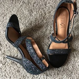 Black glitter heels NEW